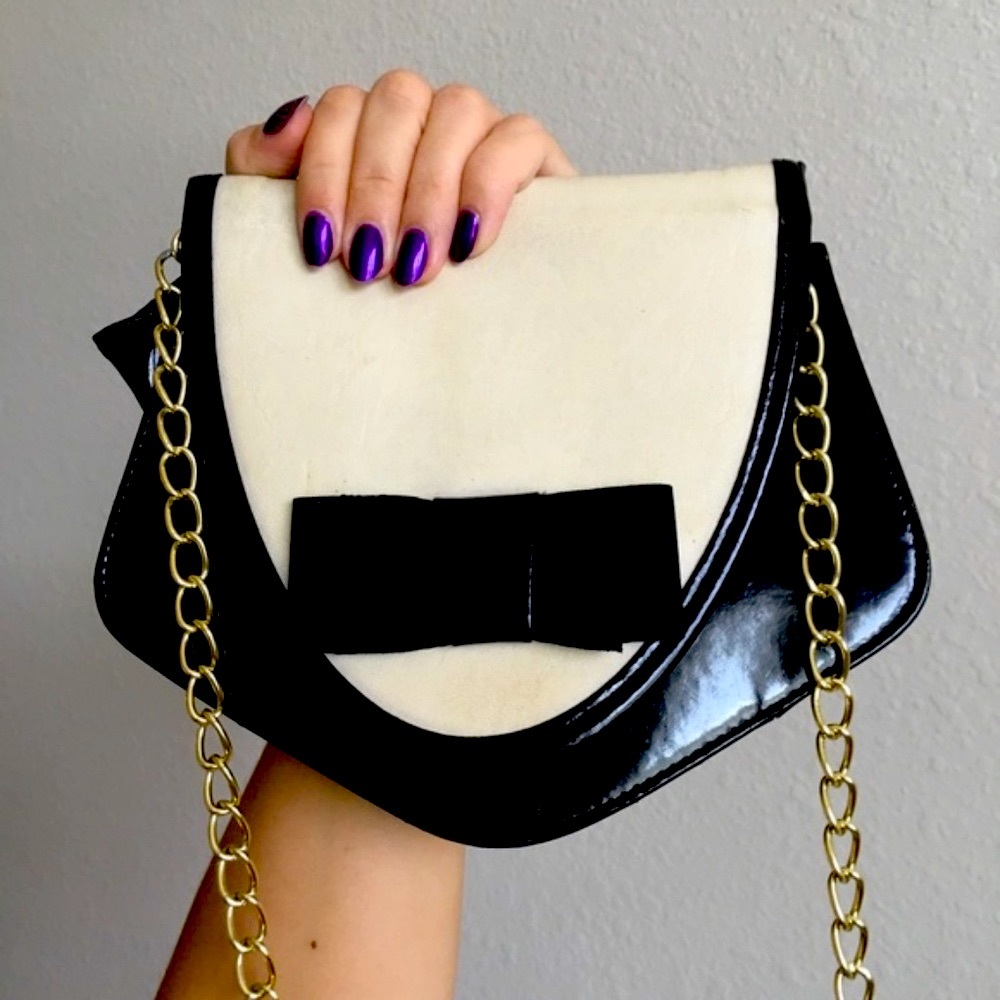 Vintage Tuxedo Bow Small Crossbody - Picture 1 of 8